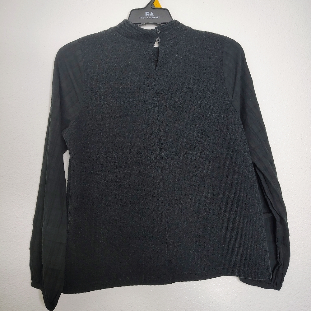 Madewell Women's Black Balloon Sleeves High Neck Sz L - Picture 9 of 15